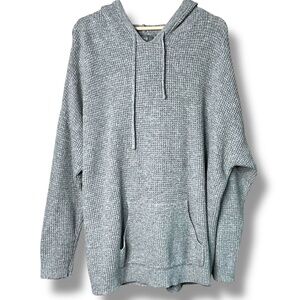 NATURAL REFLECTIONS Cotton Blend Waffle Knit Long Sleeve Hooded Sweatshirt Sz XL